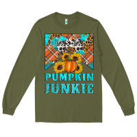 Army Green pumpkin junkie Long Sleeve Tee - Artiststas