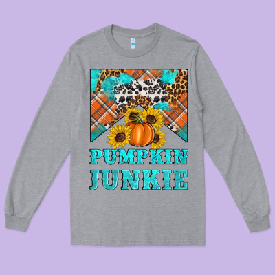 Pumpkin Junkie Long Sleeve Tee Designed By Artiststas