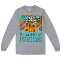 Heather Grey pumpkin junkie Long Sleeve Tee - Artiststas