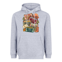 Heather Grey country cassette tapes Heavyweight Hoodie - MaliasSmallBusiness