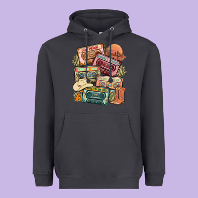 Country Cassette Tapes Heavyweight Hoodie Designed By Maliassmallbusiness