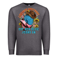 Charcoal Heather lord have mercy baby got her blue jeans on Premium Sweatshirt - NancyCooperArtShop