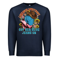 Navy lord have mercy baby got her blue jeans on Premium Sweatshirt - NancyCooperArtShop