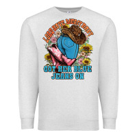Oatmeal Heather lord have mercy baby got her blue jeans on Premium Sweatshirt - NancyCooperArtShop