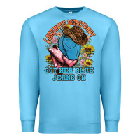 Ocean Blue lord have mercy baby got her blue jeans on Premium Sweatshirt - NancyCooperArtShop