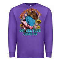 Purple lord have mercy baby got her blue jeans on Premium Sweatshirt - NancyCooperArtShop