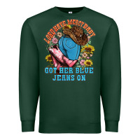 Sports Green lord have mercy baby got her blue jeans on Premium Sweatshirt - NancyCooperArtShop