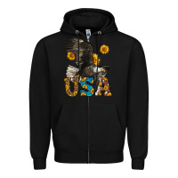 Black Western Usa Eagle Zipper Hoodie - LillyAllenDesigns