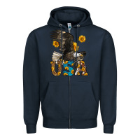 Navy Western Usa Eagle Zipper Hoodie - LillyAllenDesigns