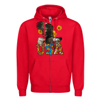 Red Western Usa Eagle Zipper Hoodie - LillyAllenDesigns