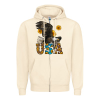 Sandshell Western Usa Eagle Zipper Hoodie - LillyAllenDesigns
