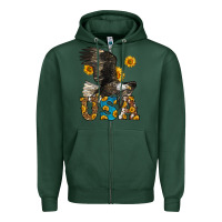 Sports Green Western Usa Eagle Zipper Hoodie - LillyAllenDesigns