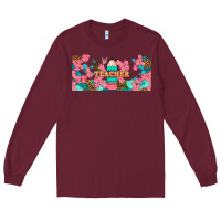 Burgundy teacher floral pencil libbey glass Long Sleeve Tee - BundleAndBundleShop