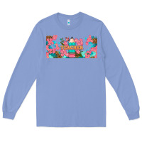 Colony Blue teacher floral pencil libbey glass Long Sleeve Tee - BundleAndBundleShop
