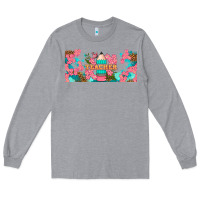 Heather Grey teacher floral pencil libbey glass Long Sleeve Tee - BundleAndBundleShop