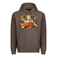 Coffee Fall Barn Owl Premium Hoodie - LillyAllenDesigns