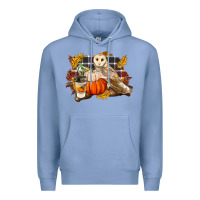 Colony Blue Fall Barn Owl Premium Hoodie - LillyAllenDesigns