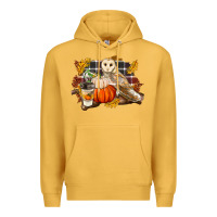 Mustard Fall Barn Owl Premium Hoodie - LillyAllenDesigns