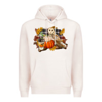 Pale Pink Fall Barn Owl Premium Hoodie - LillyAllenDesigns