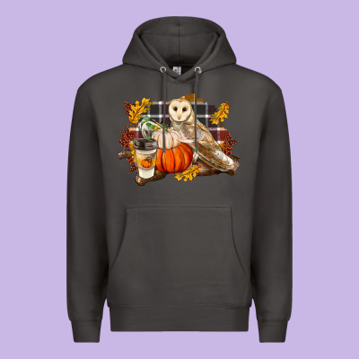 Fall Barn Owl Premium Hoodie Designed By Lillyallendesigns