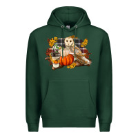 Sports Green Fall Barn Owl Premium Hoodie - LillyAllenDesigns