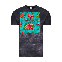 Cloud Black flamingo seamless pattern Vintage Tee - HRA Design Shop
