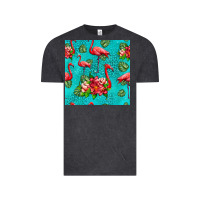 Vintage Black flamingo seamless pattern Vintage Tee - HRA Design Shop