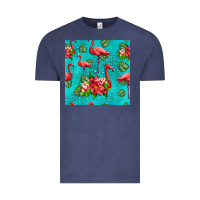 Vintage Denim flamingo seamless pattern Vintage Tee - HRA Design Shop