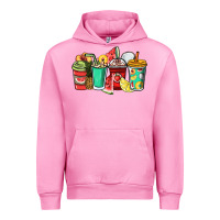 Fuchsia Pink Fruits coffee cups Urban Hoodie - NancyCooperArtShop