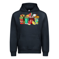 Navy Fruits coffee cups Urban Hoodie - NancyCooperArtShop