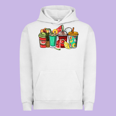 Fruits Coffee Cups Urban Hoodie Designed By Nancycooperartshop
