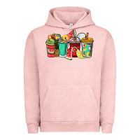 Pigment Salmon Fruits coffee cups Urban Hoodie - NancyCooperArtShop