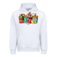 White Fruits coffee cups Urban Hoodie - NancyCooperArtShop