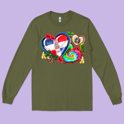 Western Leopard  Dominican Republic  Hearts Long Sleeve Tee Designed By Adodesignshop