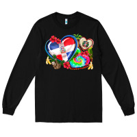 Black western leopard  dominican republic  hearts Long Sleeve Tee - AdoDesignShop