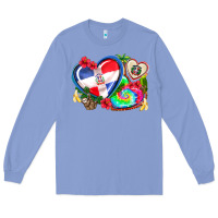 Colony Blue western leopard  dominican republic  hearts Long Sleeve Tee - AdoDesignShop