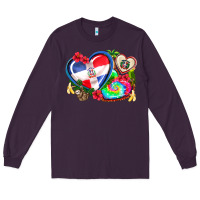 Plum western leopard  dominican republic  hearts Long Sleeve Tee - AdoDesignShop