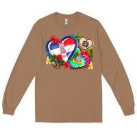 Toasted Coconut western leopard  dominican republic  hearts Long Sleeve Tee - AdoDesignShop