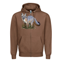 Chestnut Gray Fox Zipper Hoodie - LillyAllenDesigns