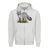Dove Grey Gray Fox Zipper Hoodie - LillyAllenDesigns