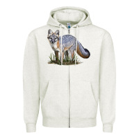 Oatmeal Heather Gray Fox Zipper Hoodie - LillyAllenDesigns