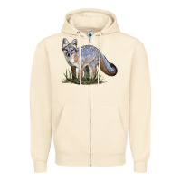 Sandshell Gray Fox Zipper Hoodie - LillyAllenDesigns