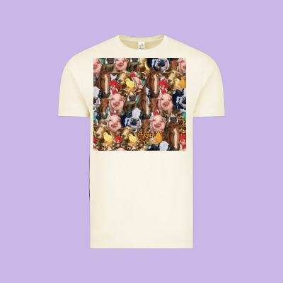 Western Farm Animals Seamless Pattern Vintage Tee Designed By Hra Design Shop