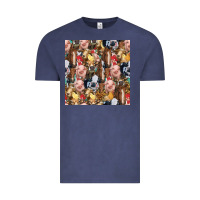 Vintage Denim western farm animals seamless pattern Vintage Tee - HRA Design Shop