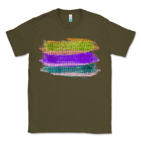 Army Green Green Purple Cyan Colored Triple Brush Strokes Classic Tee - Bettercallsaul