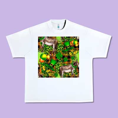 St. Patrick's Donkey With Leprechaun Hat Seamless Urban Heavy Tee Designed By Fadigitalartstudio