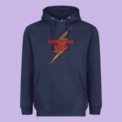 Homeschool Mom Lightning Bolt Heavyweight Hoodie Designed By Maliassmallbusiness