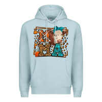 Blue Mist Western Fall Cow Mama Premium Hoodie - LillyAllenDesigns