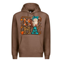 Chestnut Western Fall Cow Mama Premium Hoodie - LillyAllenDesigns