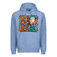 Colony Blue Western Fall Cow Mama Premium Hoodie - LillyAllenDesigns